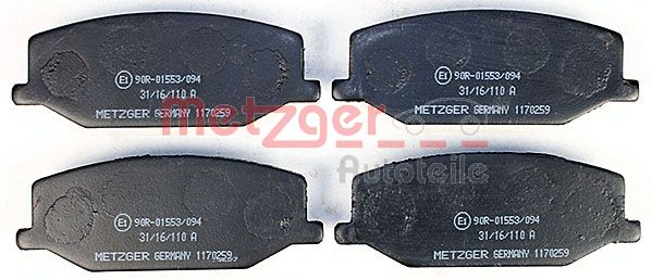 METZGER 1170259 Bremsbelagsatz, Scheibenbremse
